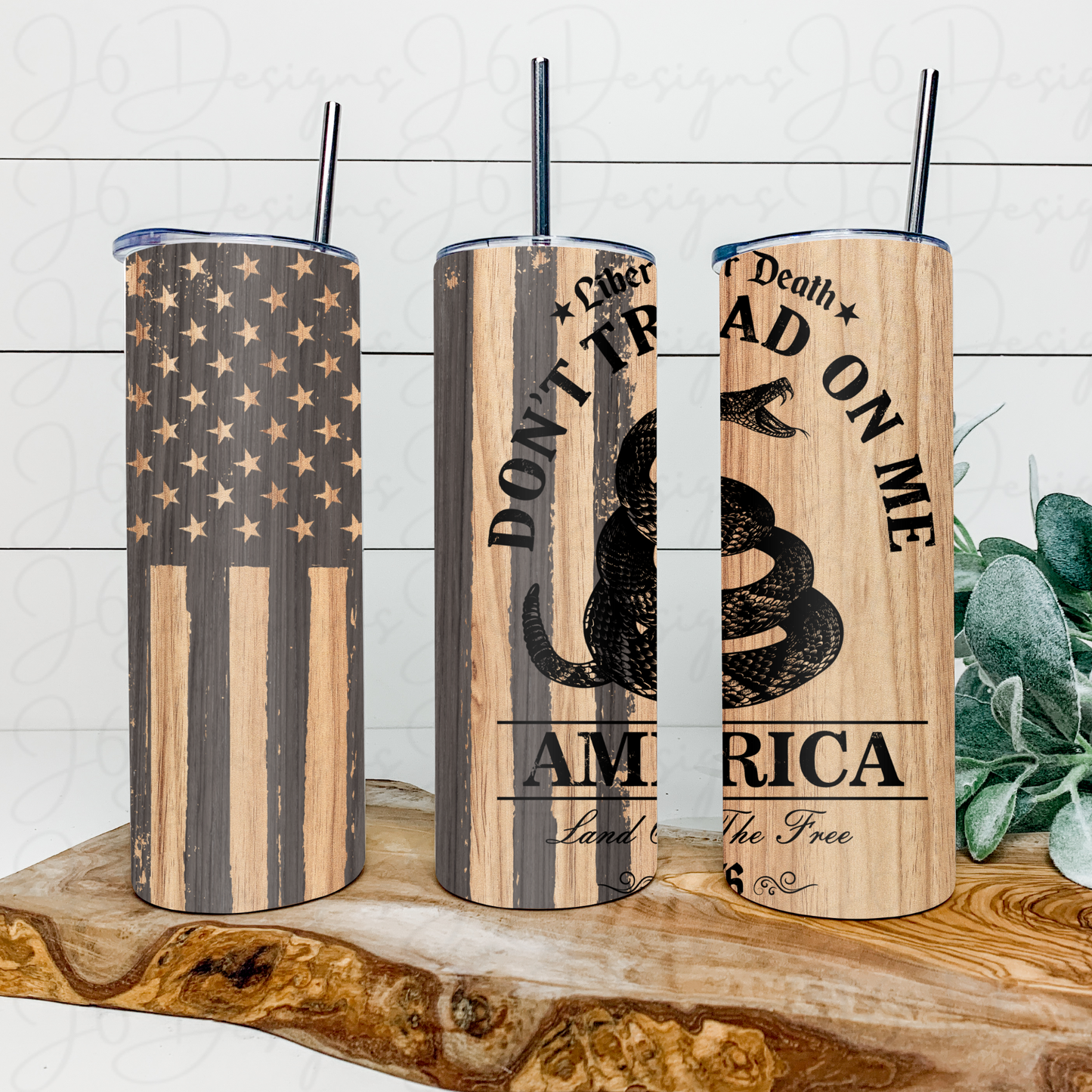 1776 Wood Grain Tumbler