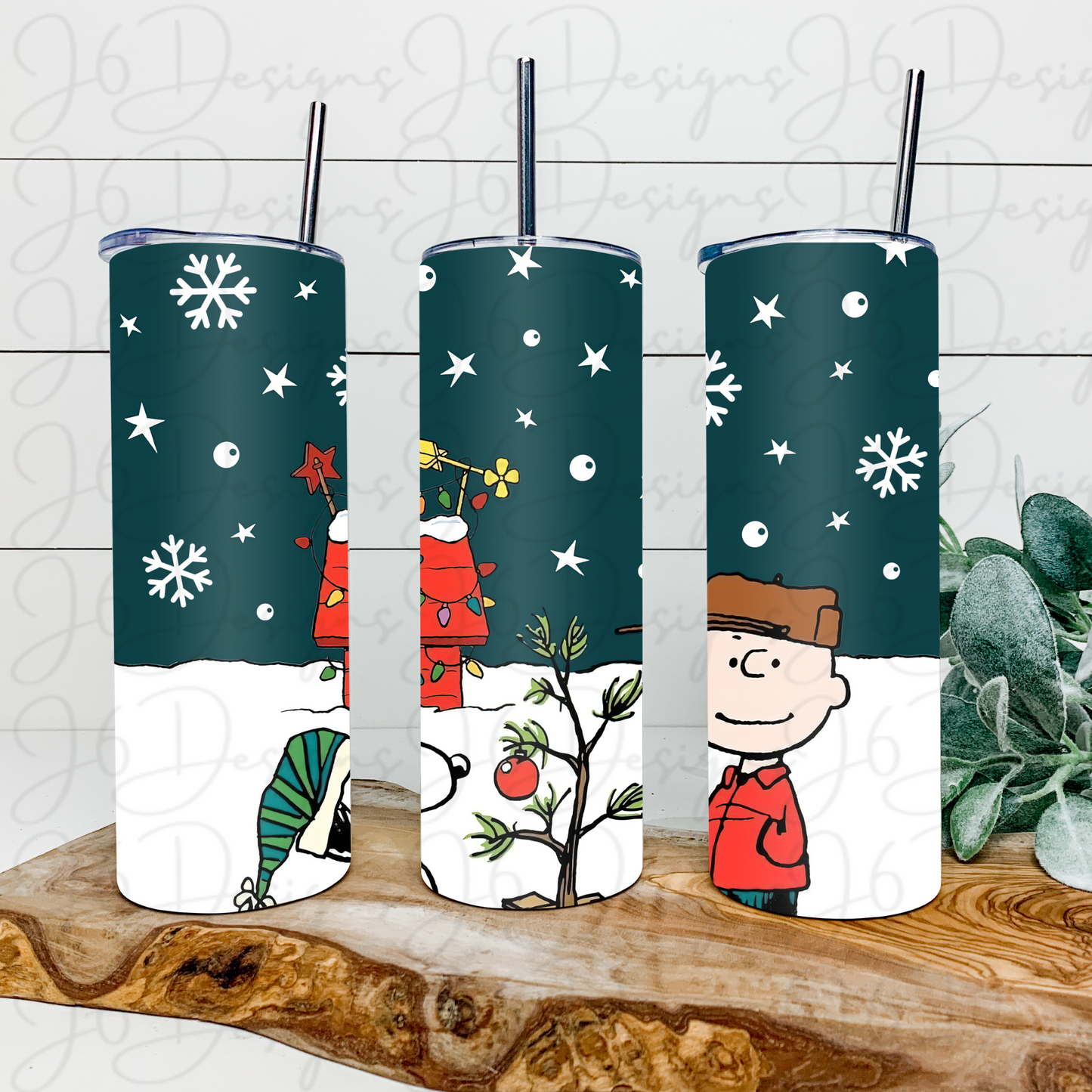 Charlie & Dog Christmas Scene Tumbler