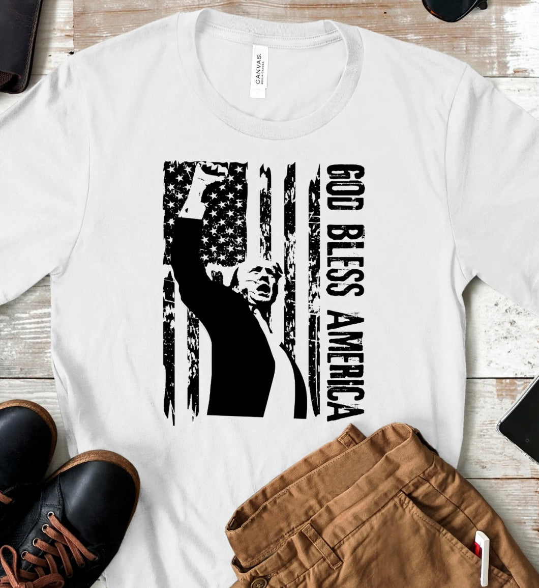 Trump God Bless America T-shirt Design