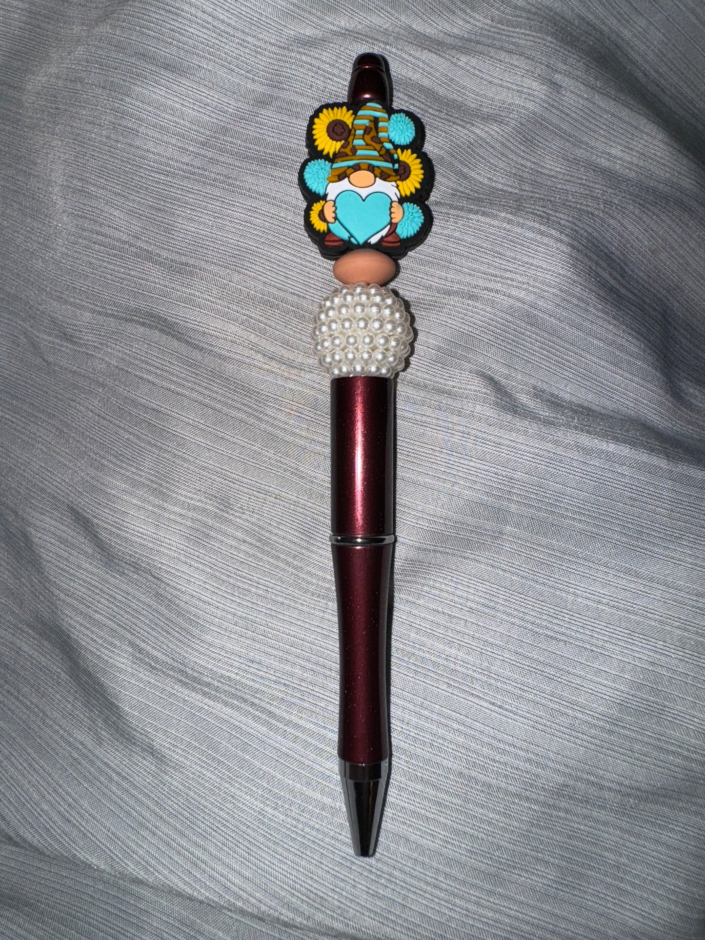 Turquoise Gnome Beaded Pen