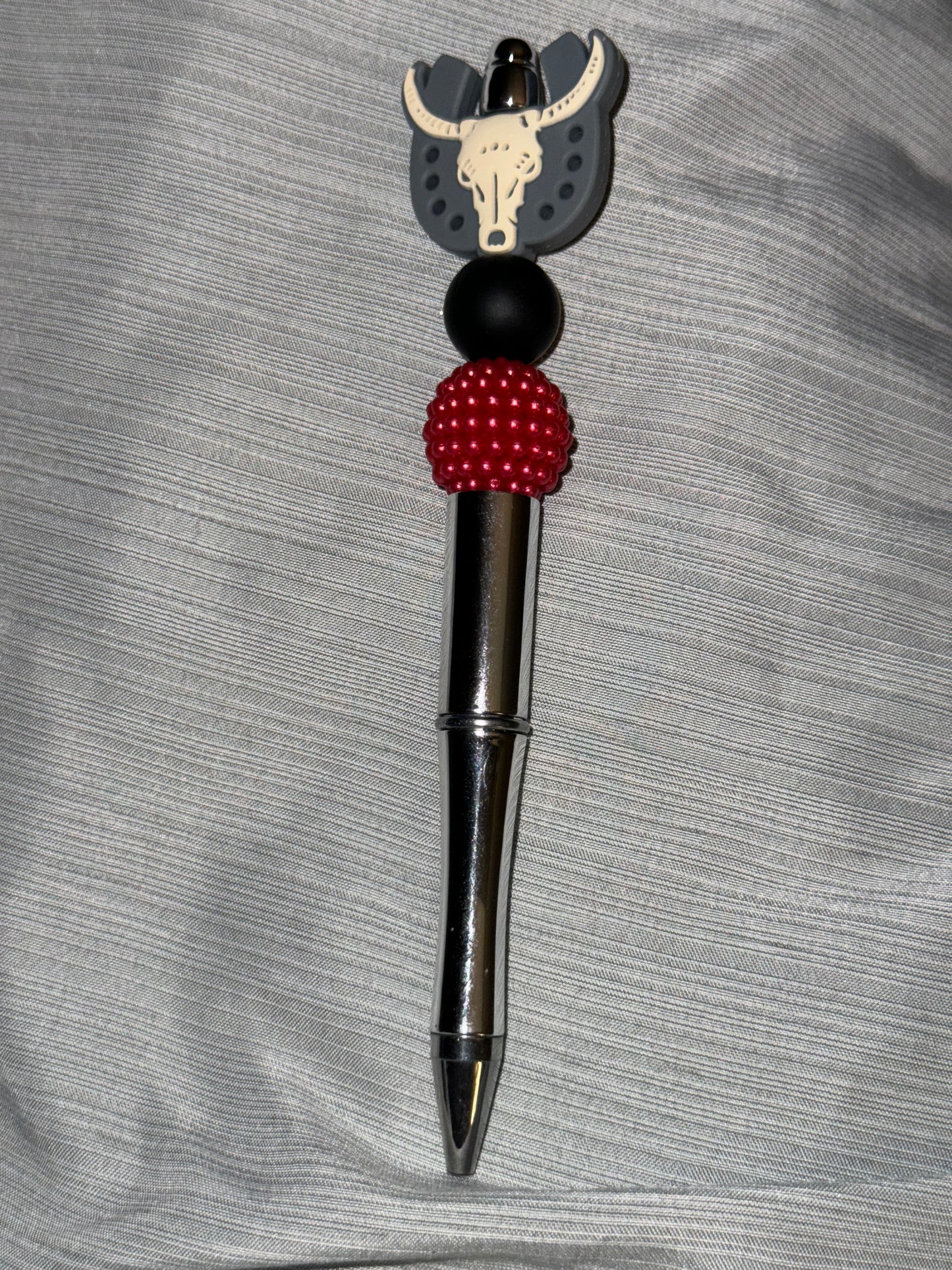 Horseshoe Cow-skull Beaded Pen