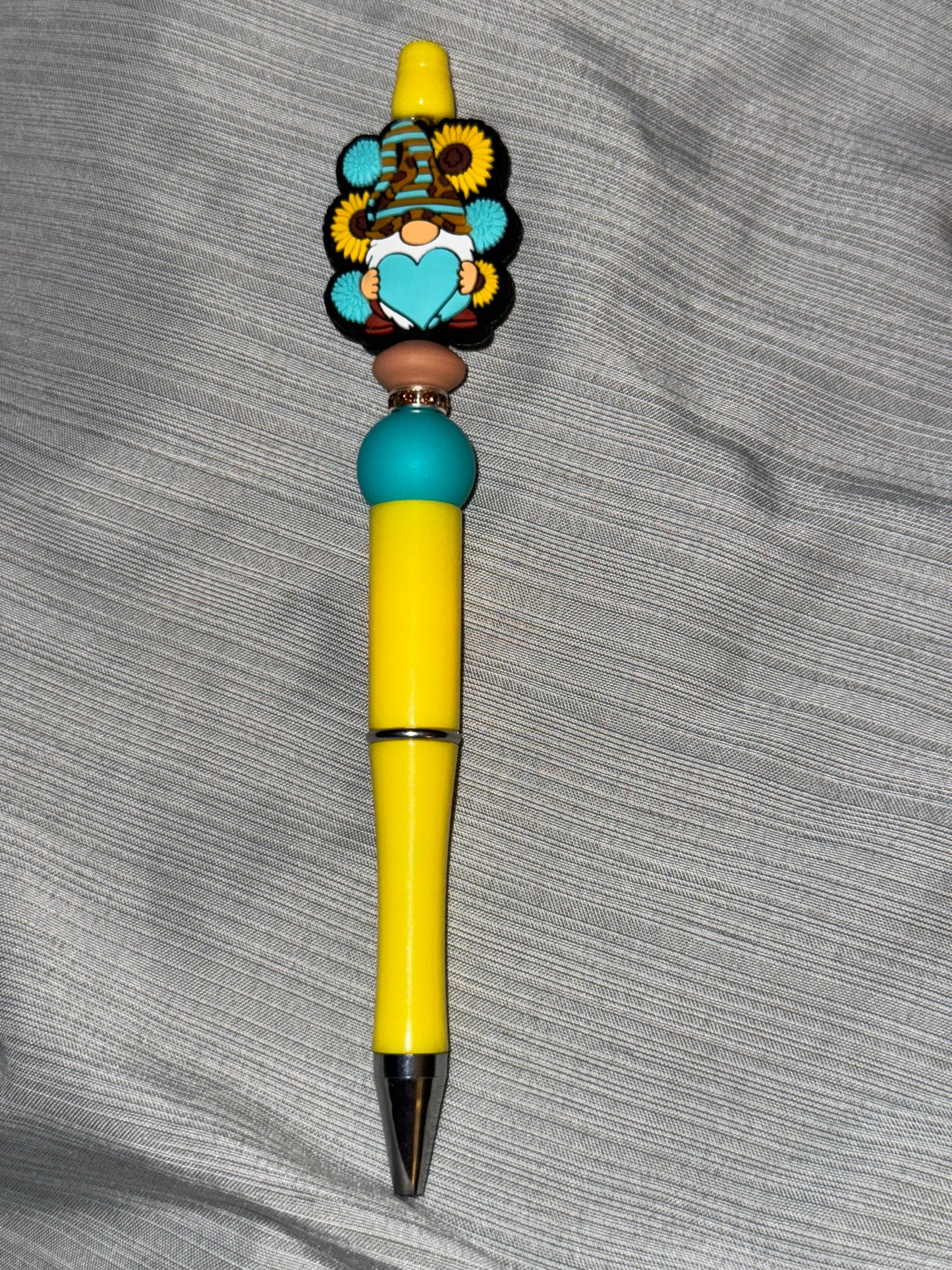 Sunflower Gnome Beaded Pen