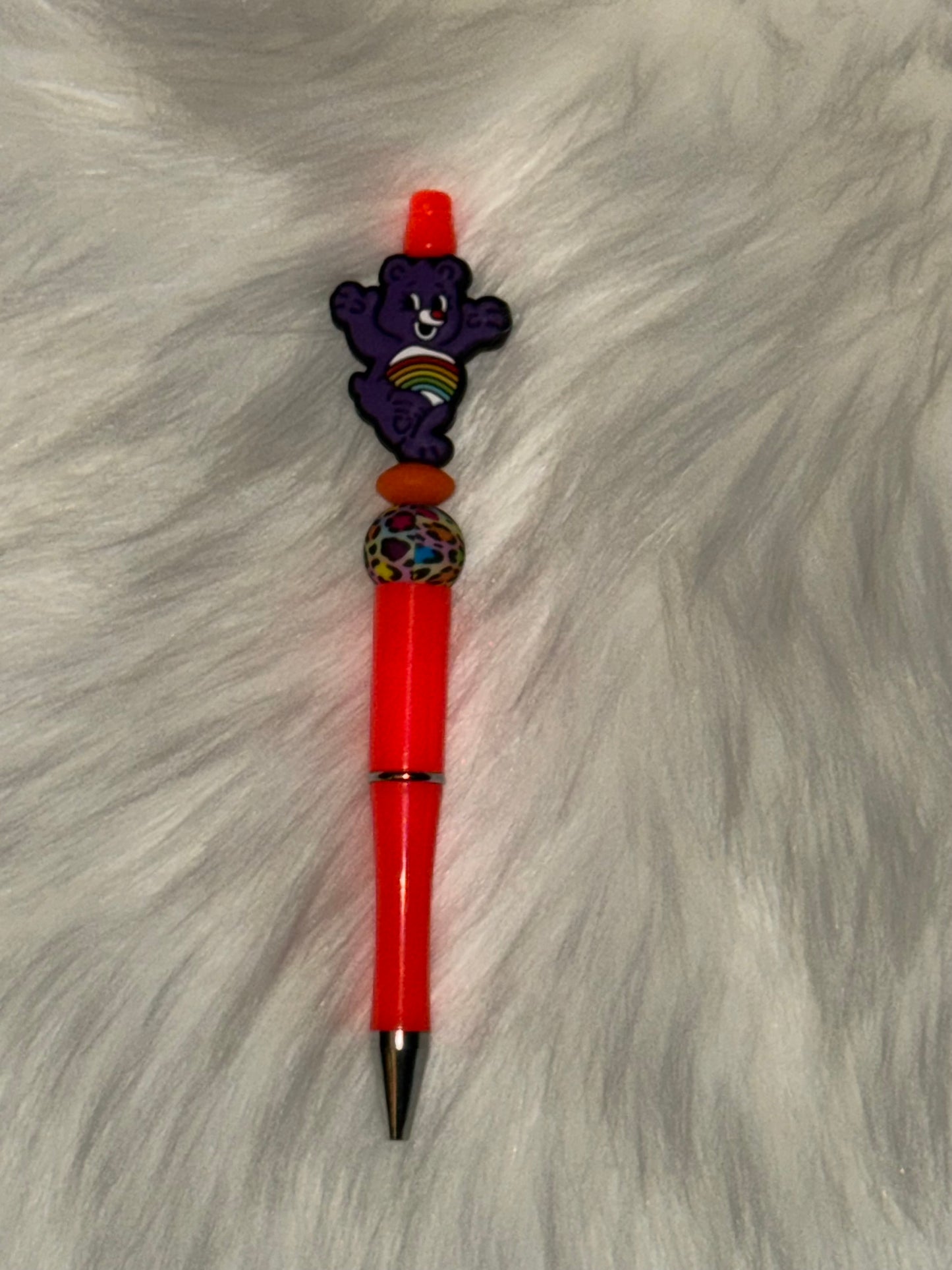 Purple Bear Beaded Pen