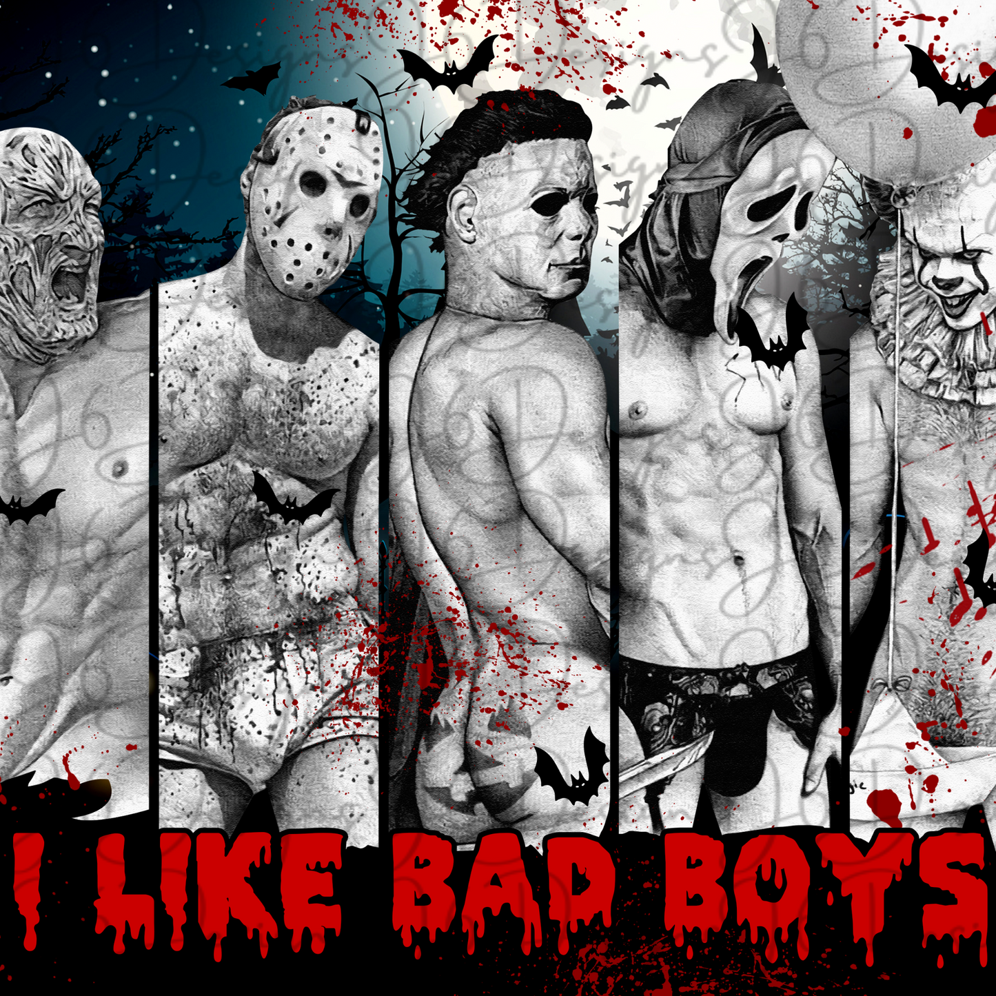 I Like Bad Boys Halloween-Sublimation Tumbler Transfer