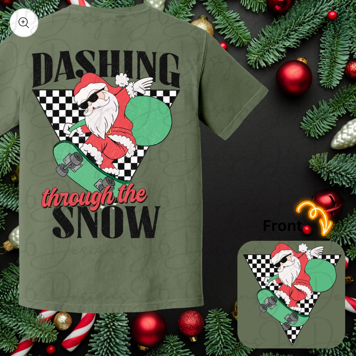 Skateboard Santa T-shirt Design