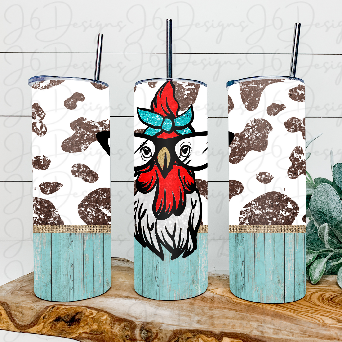 Chicken in Glasses Tumbler