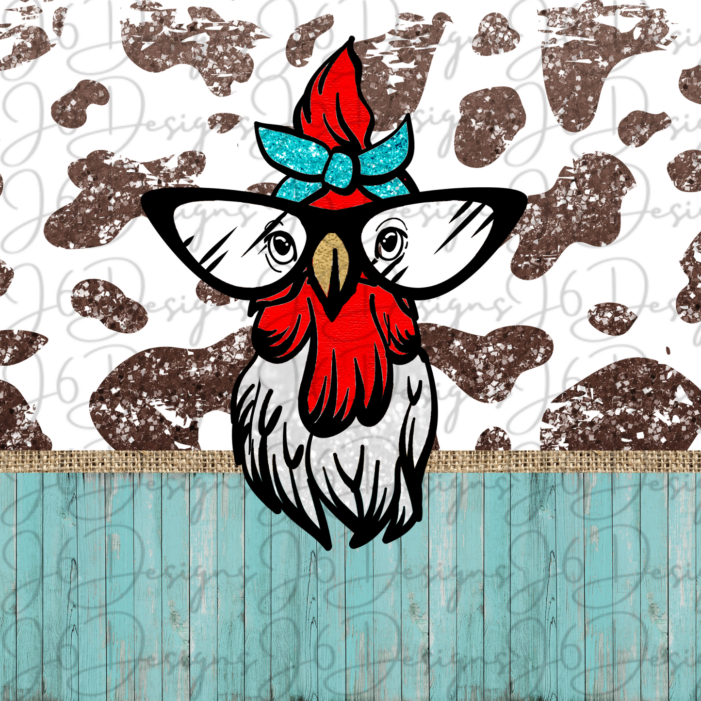Chicken in Glasses-Sublimation Tumbler Transfer