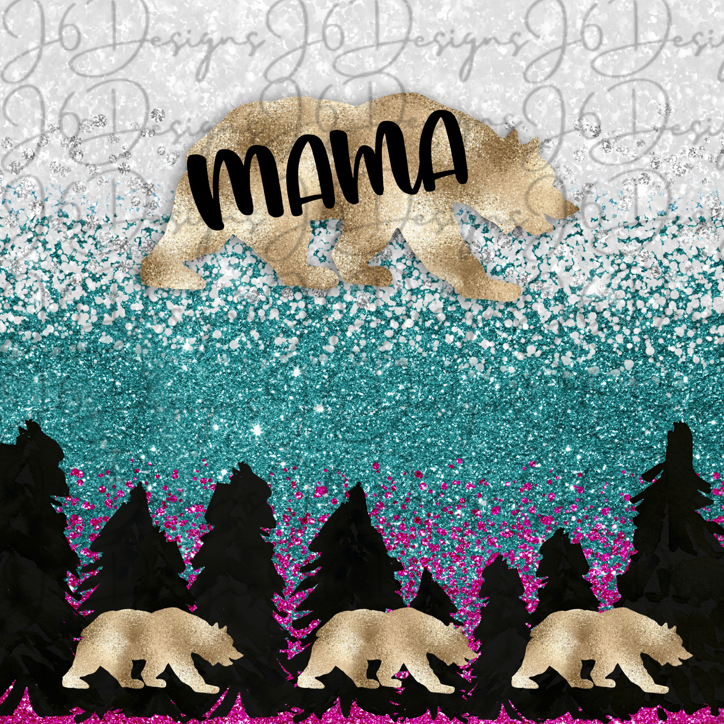 Mama Bear Personalized-Sublimation Tumbler Transfer
