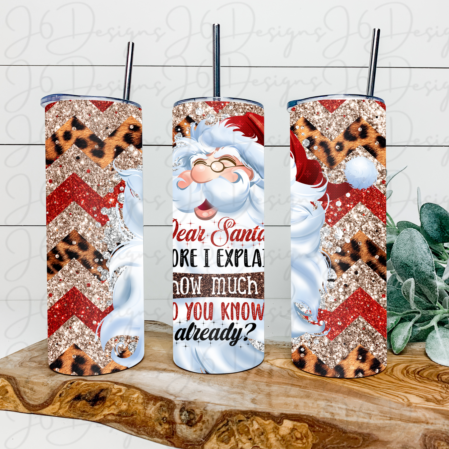 Chevron Santa Tumbler