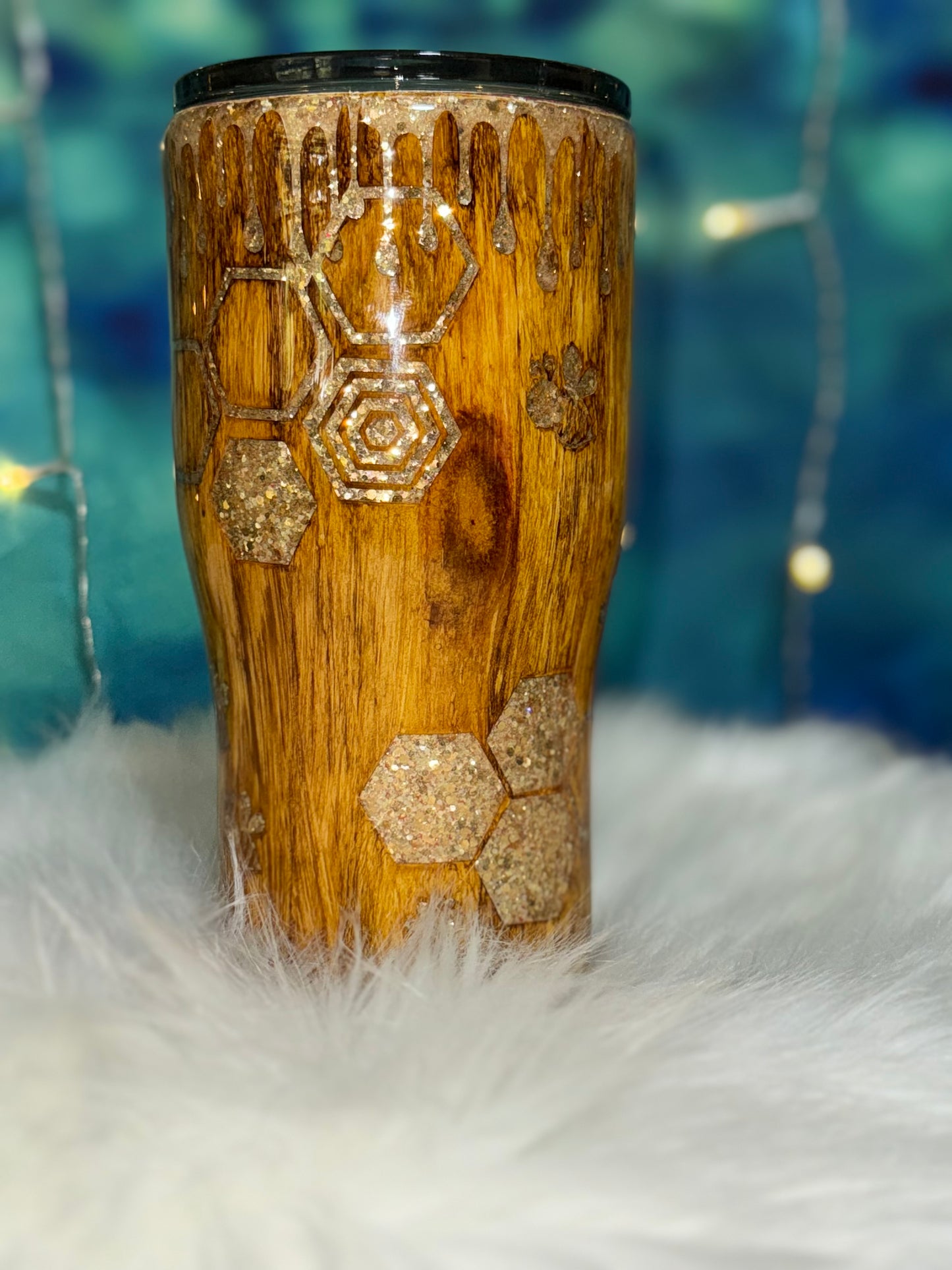 Honey Bee Woodgrain Tumbler