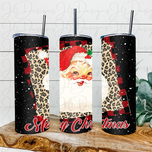 Leopard Vintage Santa Tumbler
