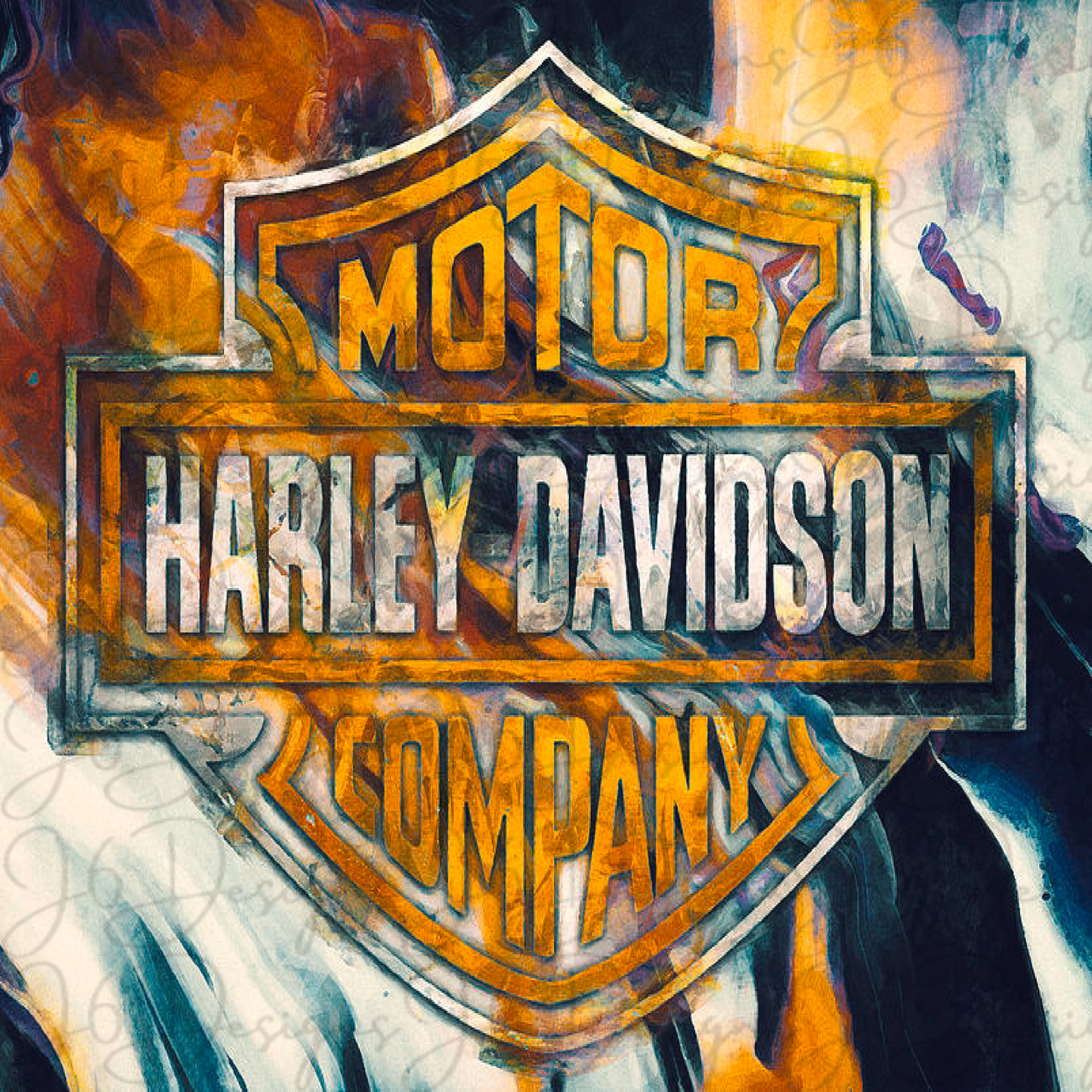Harley Watercolor-Sublimation Tumbler Transfer